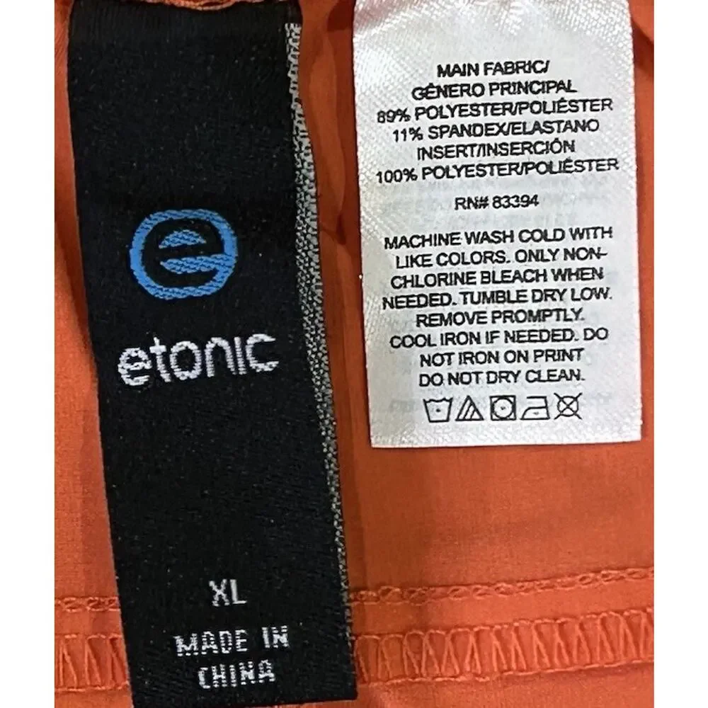 Etonic Men's Active Training Shorts w/ Pockets Stretch Size XL Orange